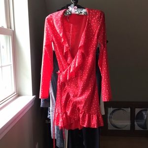 3/$20 Red and white mini dress/beach cover up